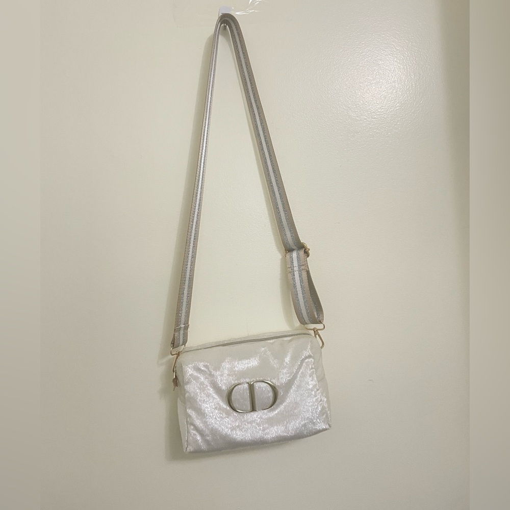 Dior makeup bag with shoulder strap